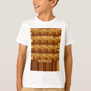Camiseta Impressão de Design de Padrão de Mapeamento de Áfr