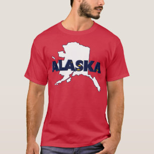 Camiseta Impressão de Estado Colorido do Alasca