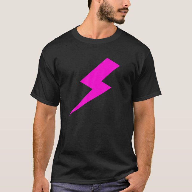 Camiseta Impressão de Flash rosa quente com raio (Frente)