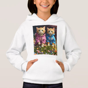Camiseta Impressão de gato adorável para crianças 