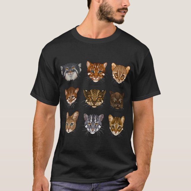Camiseta Impressão de Gato Selvagem (Frente)