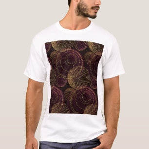 Camiseta Impressão de geometria Dourada luxuosa