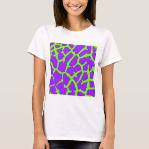 Camiseta Impressão de Girafa Ameixa Hortelã