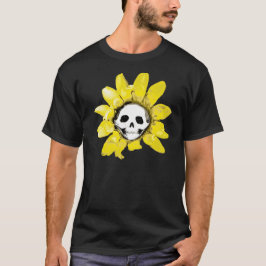 Camiseta Impressão de girassol crânio - Todos os estilos de