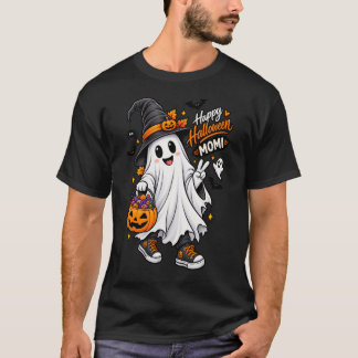Camiseta Impressão de Halloween com fantasma