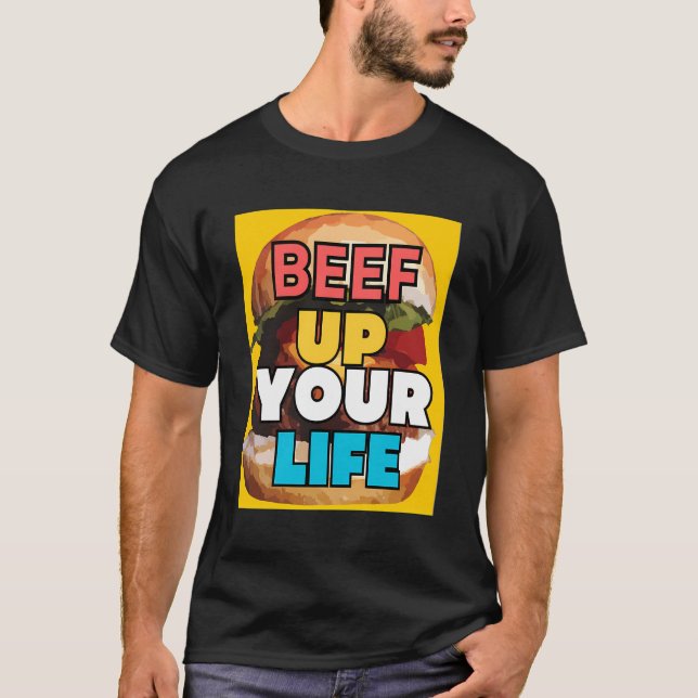 Camiseta Impressão de Hamburger T-Shirt (Frente)