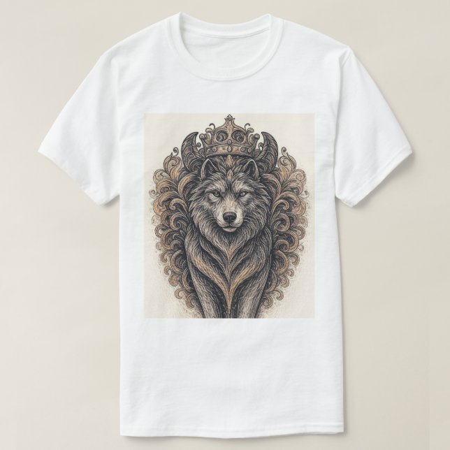 Camiseta Impressão de Lobo (Frente do Design)