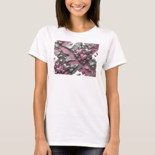 Camiseta Impressão de moda ARTE ABSTRATA Rosa Divertida