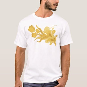 Camiseta Impressão de moda de flor abstrata dinâmica