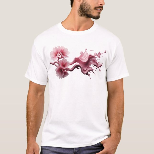 Camiseta Impressão de moda de FLOR ABSTRATA moderna (Frente)