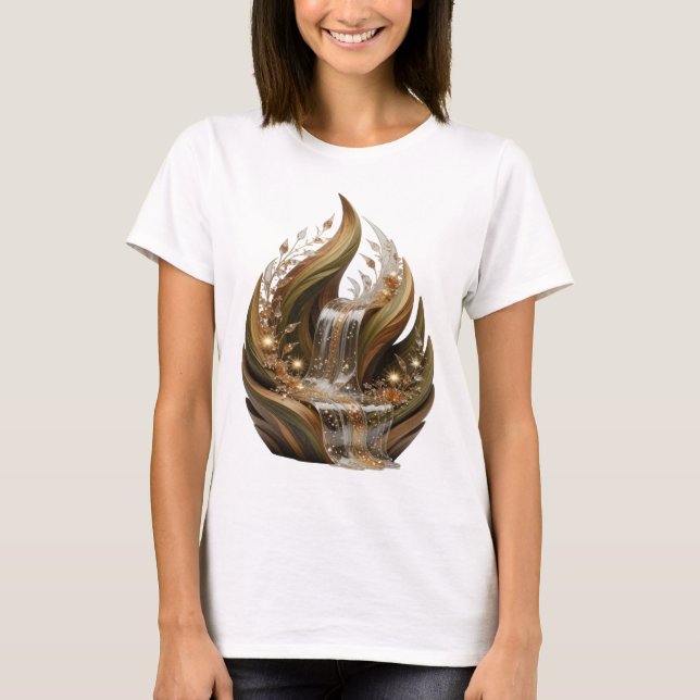 Camiseta Impressão de moda em prata ARTE ABSTRATA (Frente)