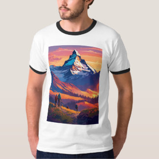 Camiseta Impressão de montanha incrível