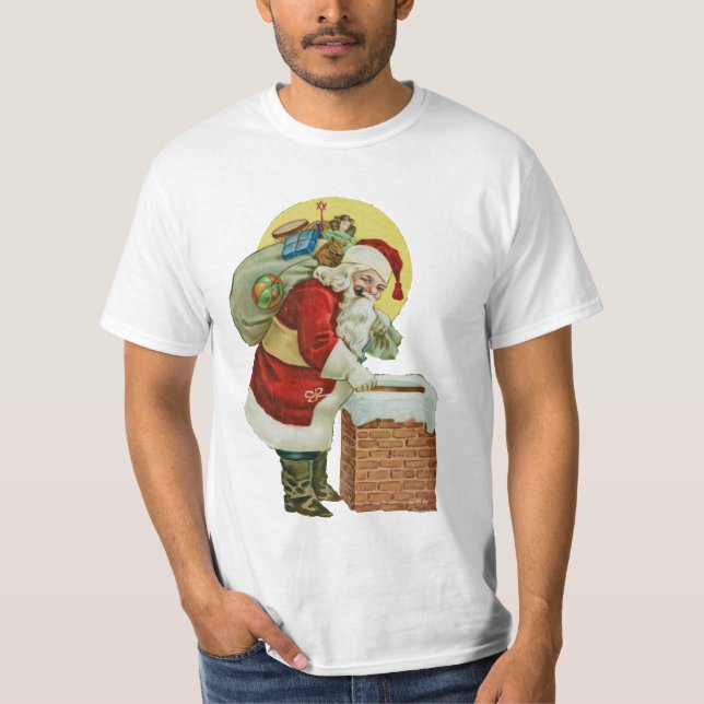 Camiseta impressão de natal tradicional vintage (Frente)