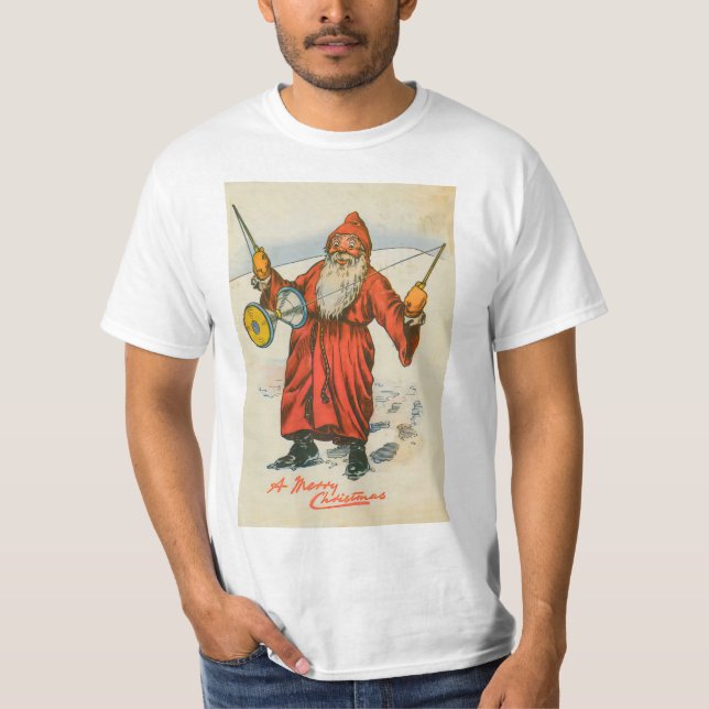 Camiseta impressão de natal tradicional vintage (Frente)