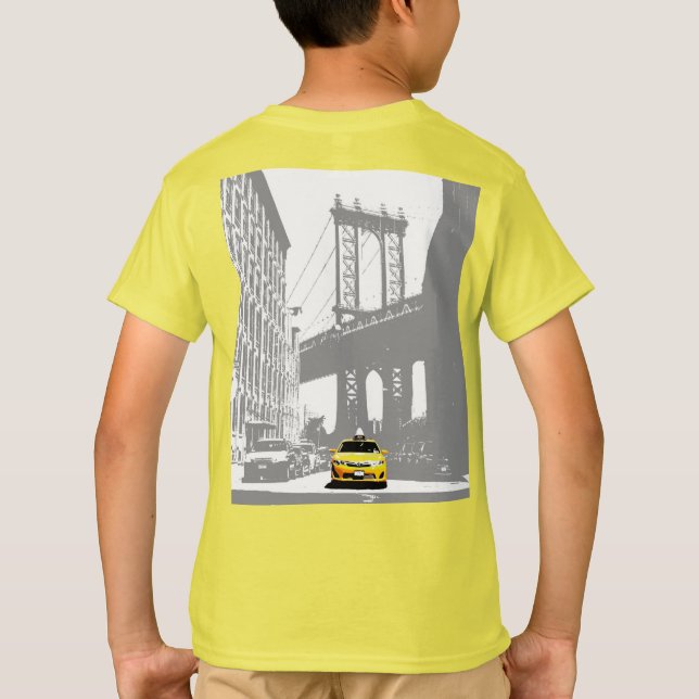 Camiseta Impressão de Nova Iorque Brooklyn Yellow Taxi Boys (Verso)