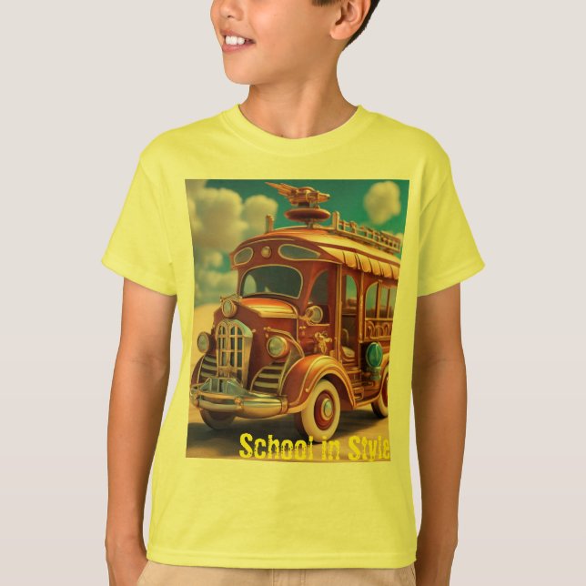 Camiseta Impressão de Ônibus Escolar - Acenda O Di (Frente)