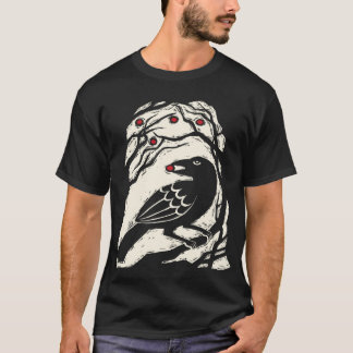 Camiseta Impressão de Pássaro de Frutas do Outono Essencial