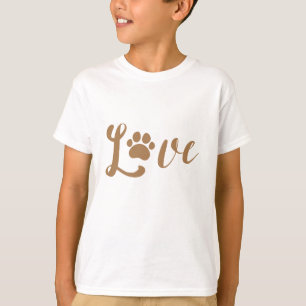 Camiseta Impressão de Pata de Amor - Presente de Pet Lover