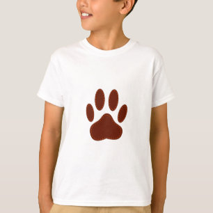 Camiseta Impressão de Pata de Cachorro