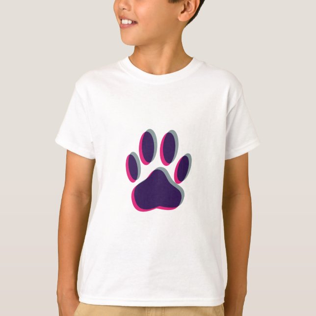Camiseta Impressão de Pata de Cachorro Focada (Frente)