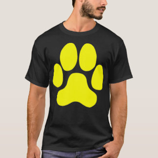 Camiseta Impressão de Paw Amarelo para Motores de Cachorro