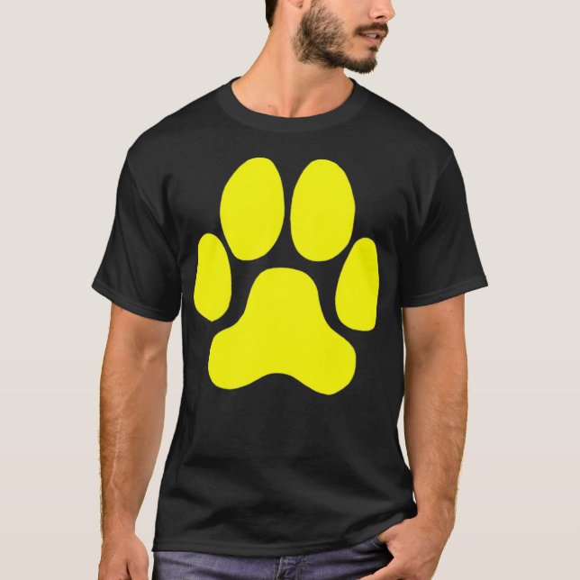 Camiseta Impressão de Paw Amarelo para Motores de Cachorro (Frente)