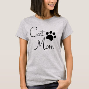 Camiseta Impressão de Paw da Cat Mãe