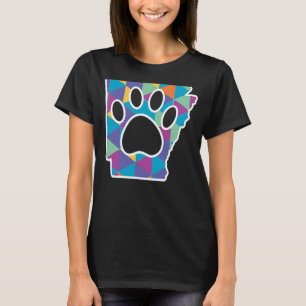 Camiseta Impressão de Paw do Arkansas com Vidro Estreitado