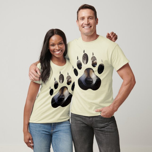 Camiseta Impressão de Paw Natural Wild Racoon (Unissex)