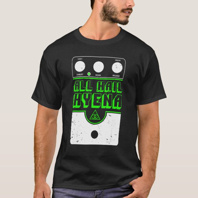 Camiseta Impressão de Pedal de Distorção de Hiena de Ave (Frente)