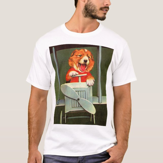 Camiseta impressão de piloto de cães (Frente)