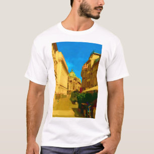 Camiseta Impressão de Pintura Digital de Palácio Bucareste