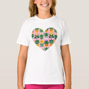 Camiseta Impressão de planta em vaso personalizável Kawaii
