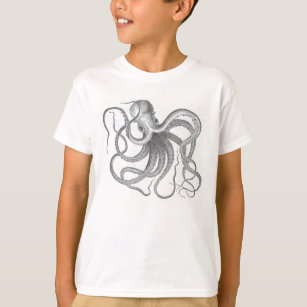 Camiseta Impressão de polvo de galhardetes náuticos