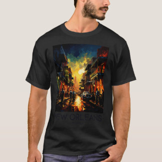 Camiseta Impressão de Pop de Arte de Nova Orleans Louisiana