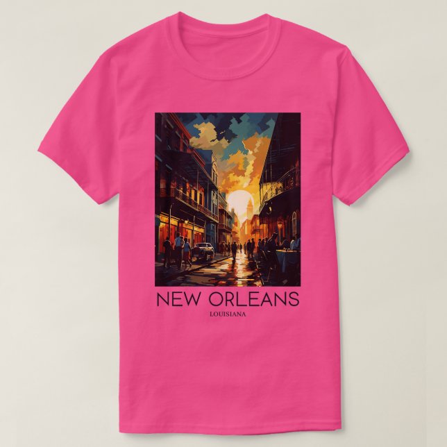 Camiseta Impressão de Pop de Arte de Nova Orleans Louisiana (Frente do Design)