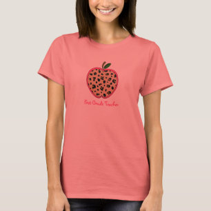 Camiseta Impressão de primeiro grau Apple do leopardo do