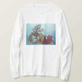 Camiseta Impressão de recifes de coral ameaçados de submari
