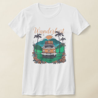 Camiseta Impressão de retro de Wanderlust