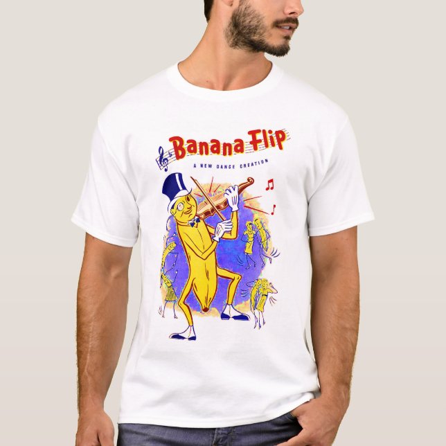 Camiseta impressão de Sacudir musical de Banana 1950 (Frente)