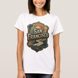 Camiseta Impressão de SAN FRANCISCO em Ouro Atraente