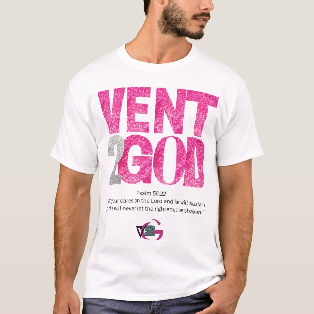 Camiseta Impressão de Sequência Faux Rosa (Frente)