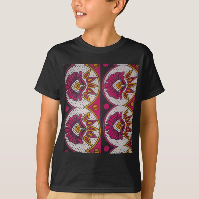 Camiseta Impressão de Tecido de Motif Art,  Africano Colori (Frente)