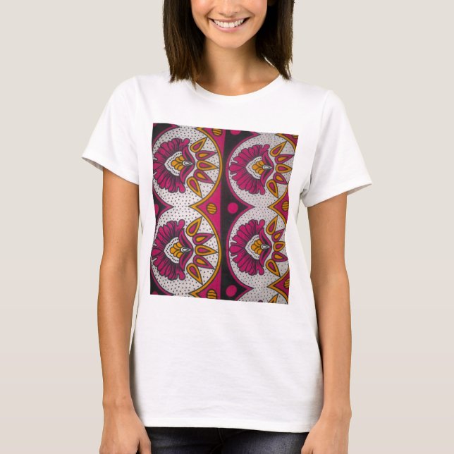 Camiseta Impressão de Tecido de Motif Art,  Africano Colori (Frente)
