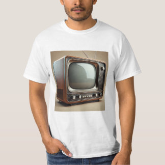 Camiseta Impressão de televisão antiga Vintage