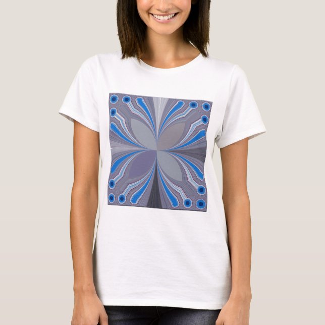 Camiseta Impressão de Textura de Bolinhas de Cinza Azul (Frente)