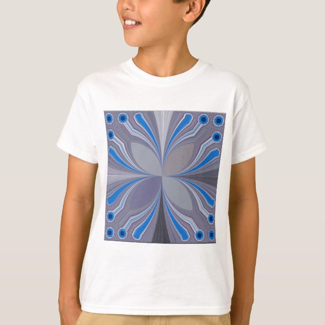 Camiseta Impressão de Textura de Bolinhas de Cinza Azul (Frente)
