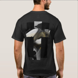 Camiseta Impressão de trás Abstrato de  preto