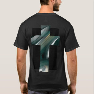 Camiseta Impressão de trás da dieta Abstrato verde preto