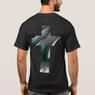 Camiseta Impressão de trás da dieta Abstrato verde preto